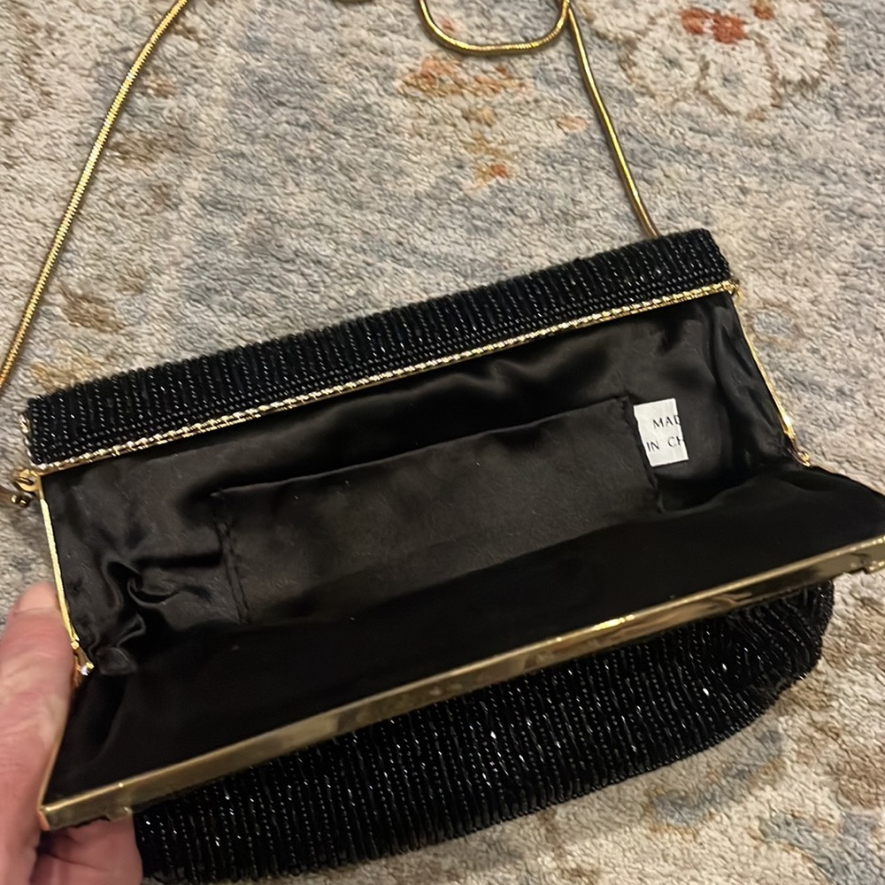 Vintage black beaded purse - Picture 4 of 4
